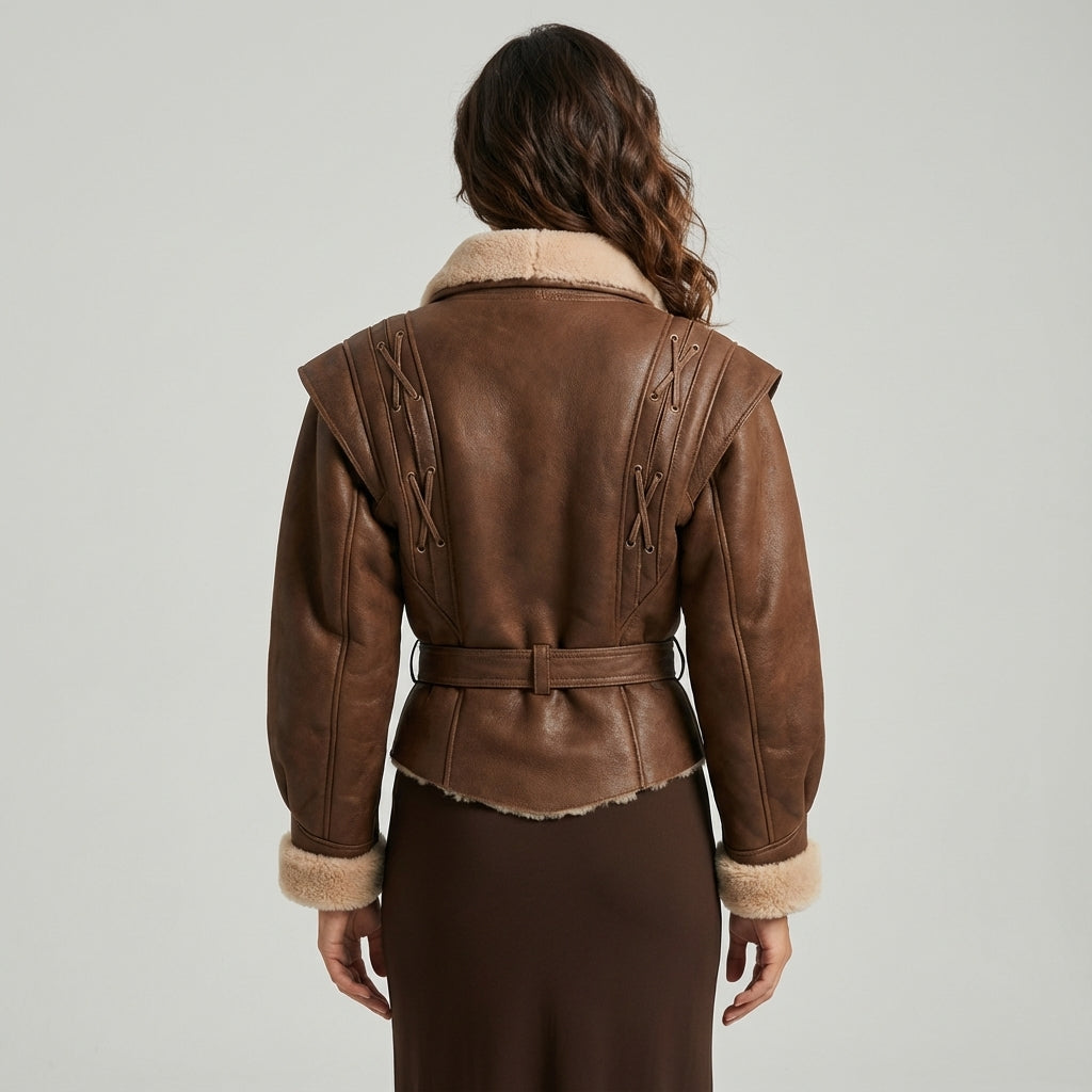 Kurtka Damska Zimowa Brązowa | Styl Miejski