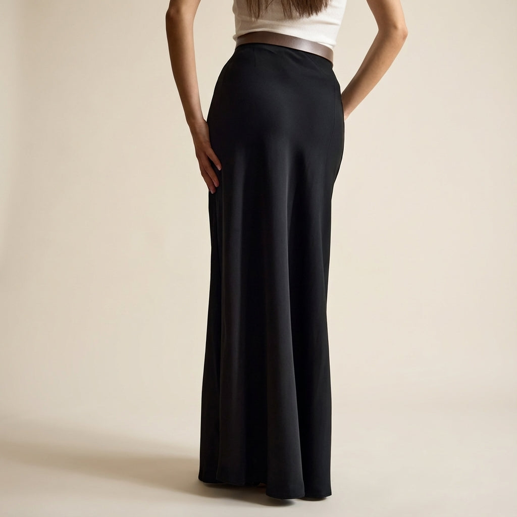 Spódnica Maxi Damska Satynowa | Styl Codzienny