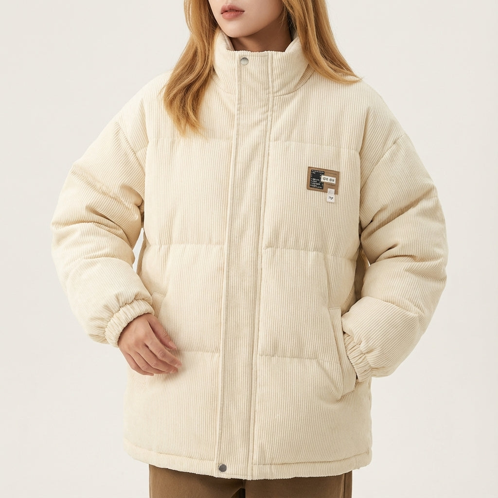 Kurtka zimowa damska sztruksowa z kapturem | Styl miejski na sezon