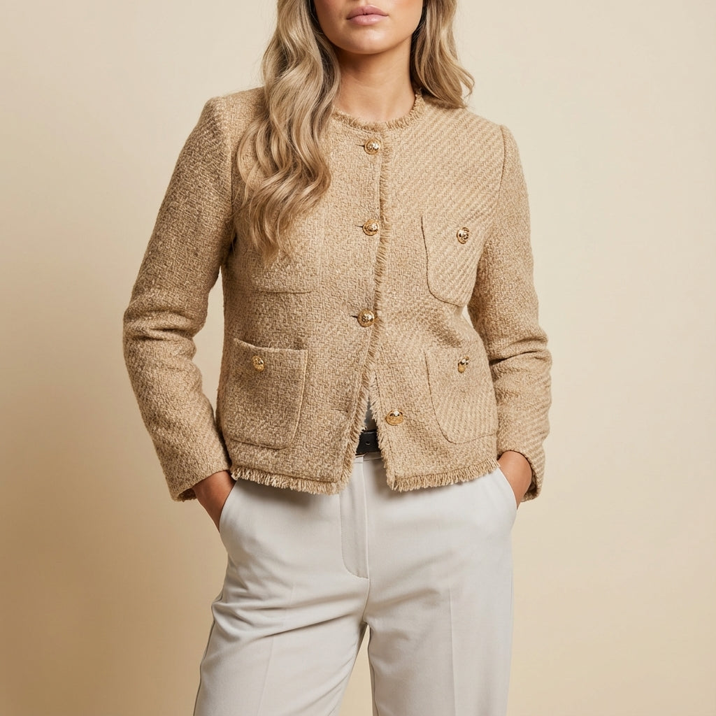 Marynarka damska o strukturalnym kroju z guzikami | Styl miejski