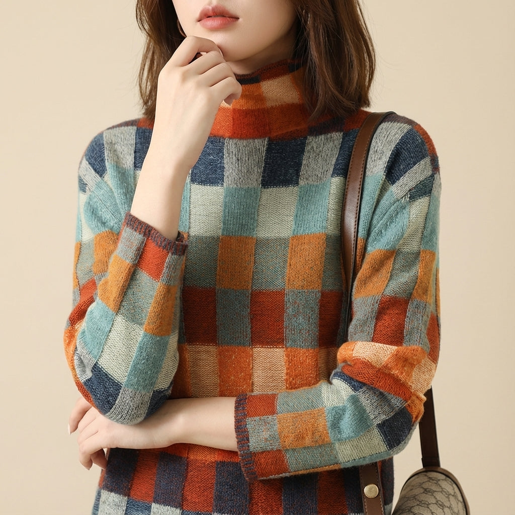 Sweter damski z golfem o prostym kroju | Styl codzienny