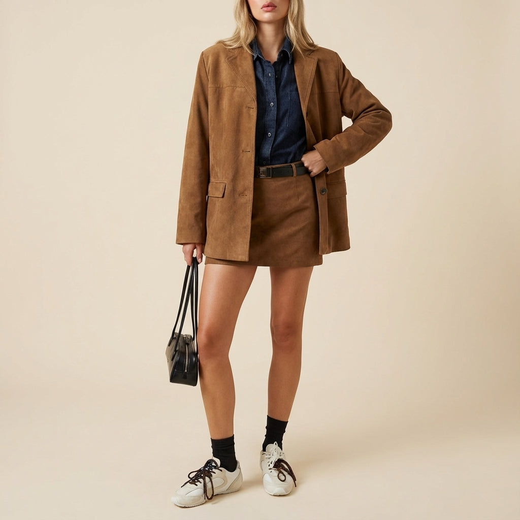 Blezer damski z klapami jednorzędowy | Styl biurowy na co dzień