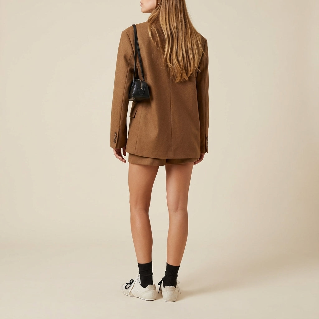 Blezer damski z klapami jednorzędowy | Styl biurowy na co dzień