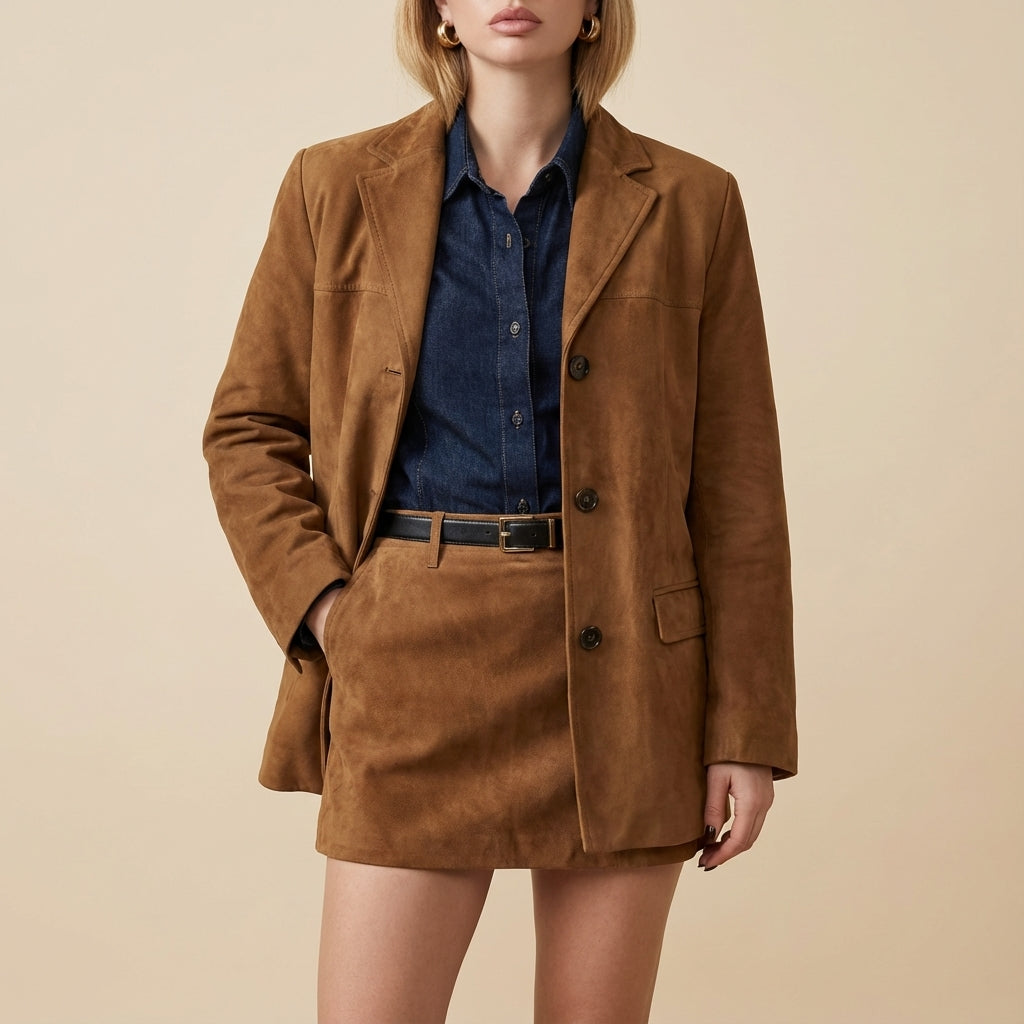 Blezer damski z klapami jednorzędowy | Styl biurowy na co dzień