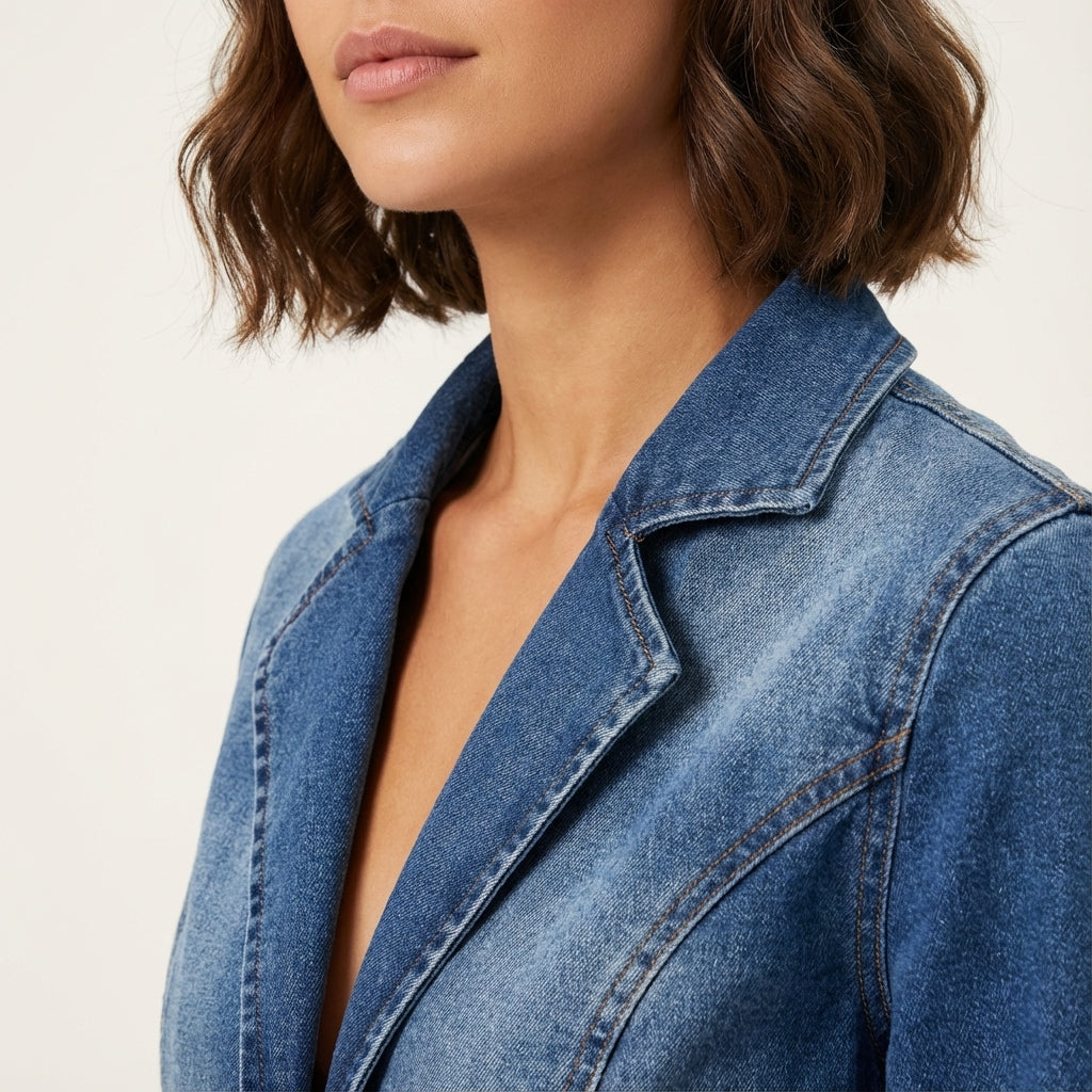 Marynarka damska dopasowana w kolorze niebieskim | Codzienne noszenie