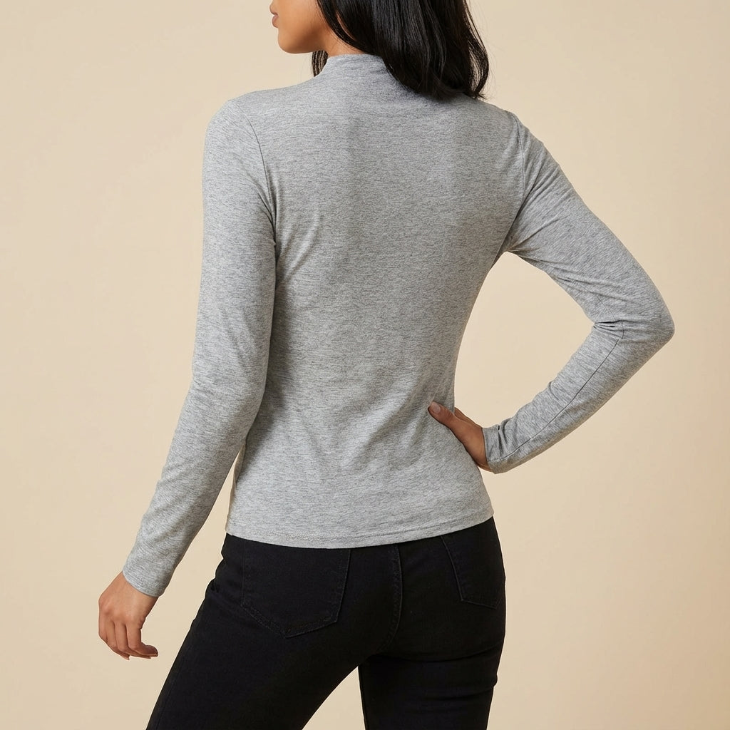 Bluzka damska z marszczeniem długi rękaw | Codzienne stylizacje