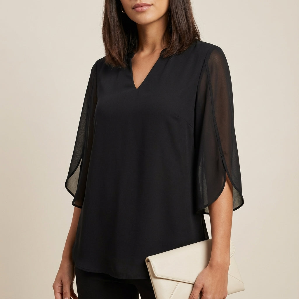 Bluzka damska dekolt V luźny krój | Codzienne noszenie