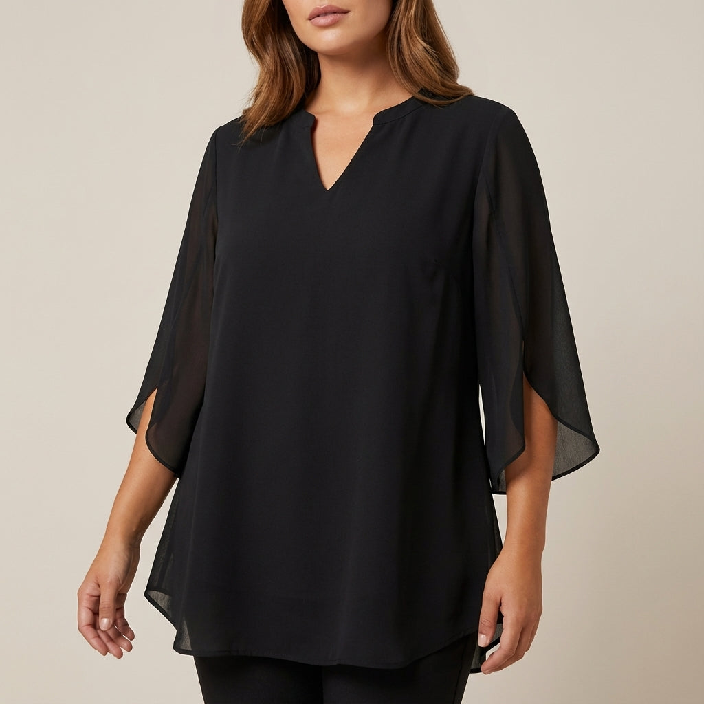 Bluzka damska dekolt V luźny krój | Codzienne noszenie