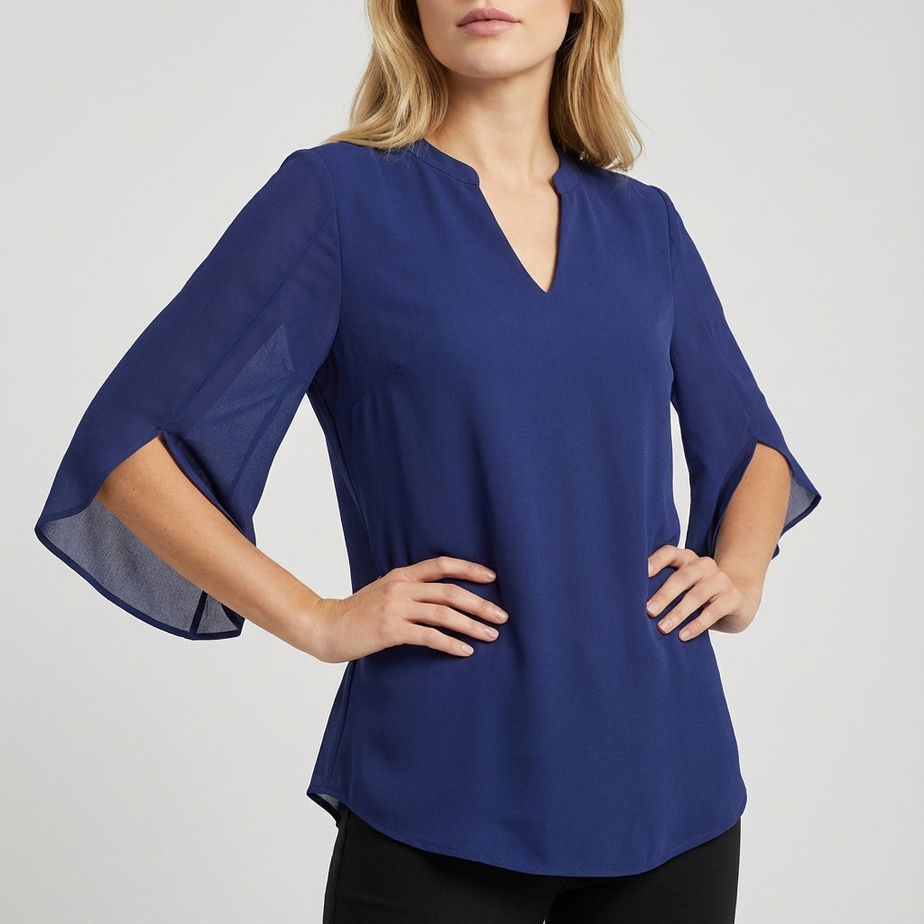 Bluzka damska dekolt V luźny krój | Codzienne noszenie