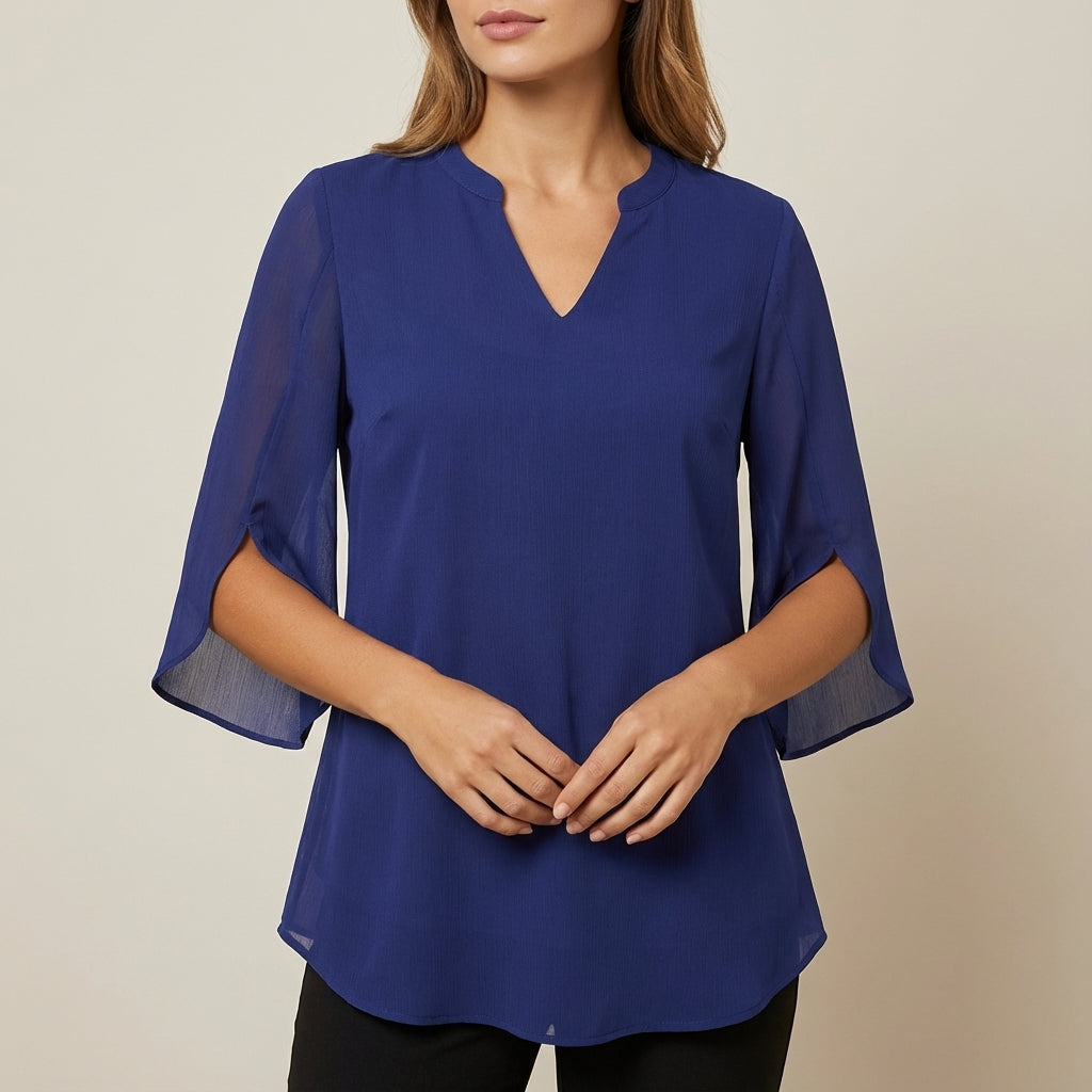 Bluzka damska dekolt V luźny krój | Codzienne noszenie