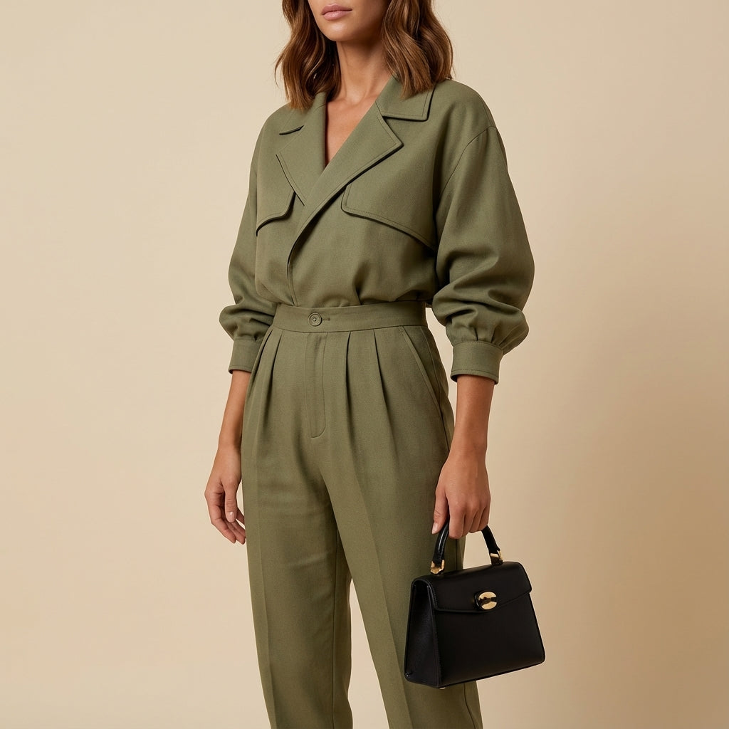 Garnitur damski luźny dwuczęściowy | Styl codzienny wiosenny