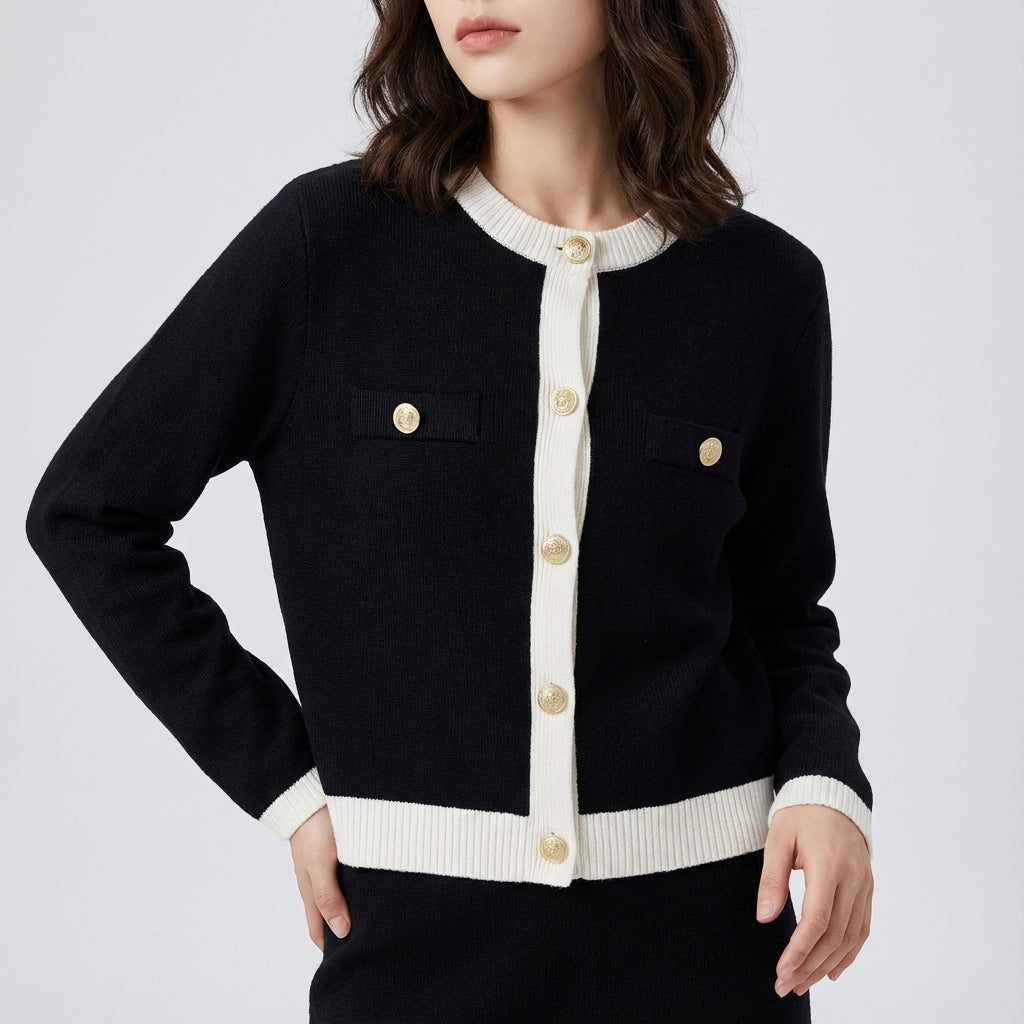 Kardigan damski rozpinany na guziki z kieszeniami | Styl codzienny