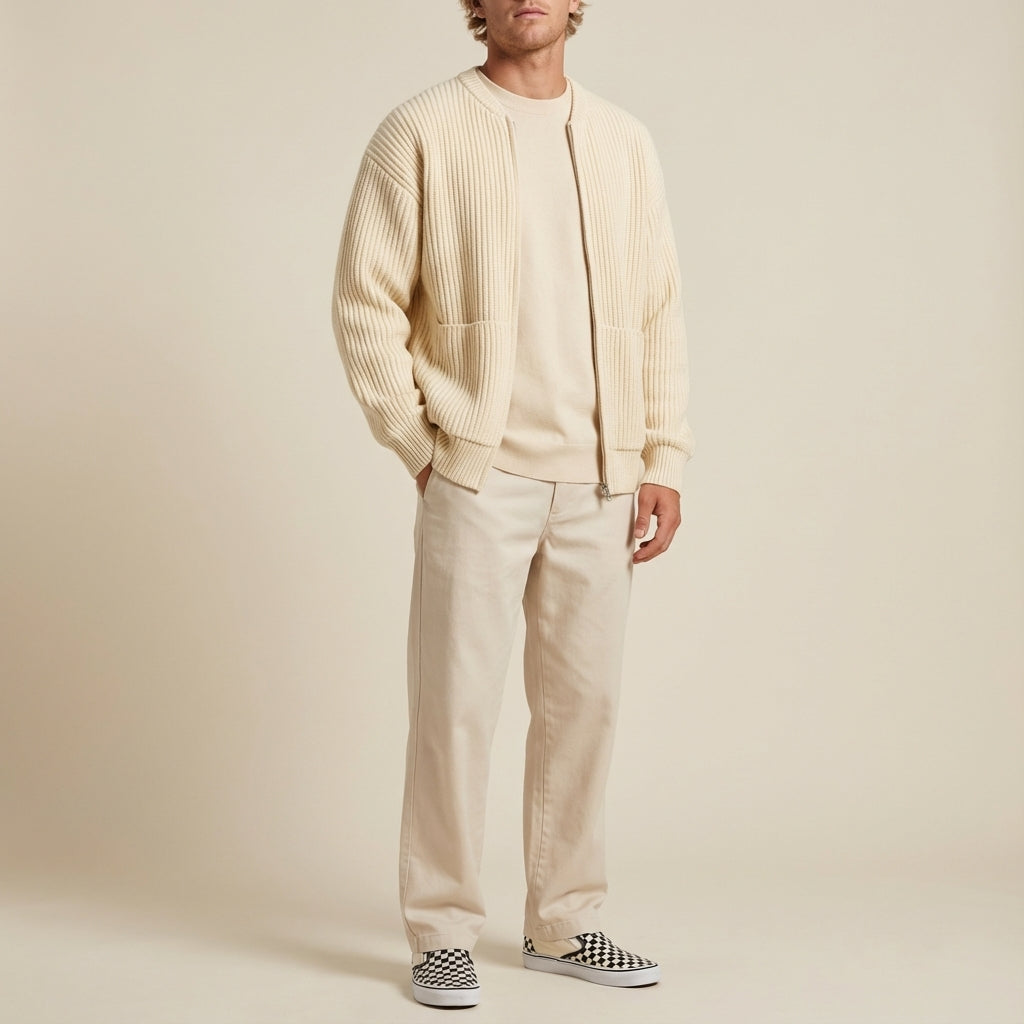 Kardigan męski dzianinowy zapinany | Styl codzienny