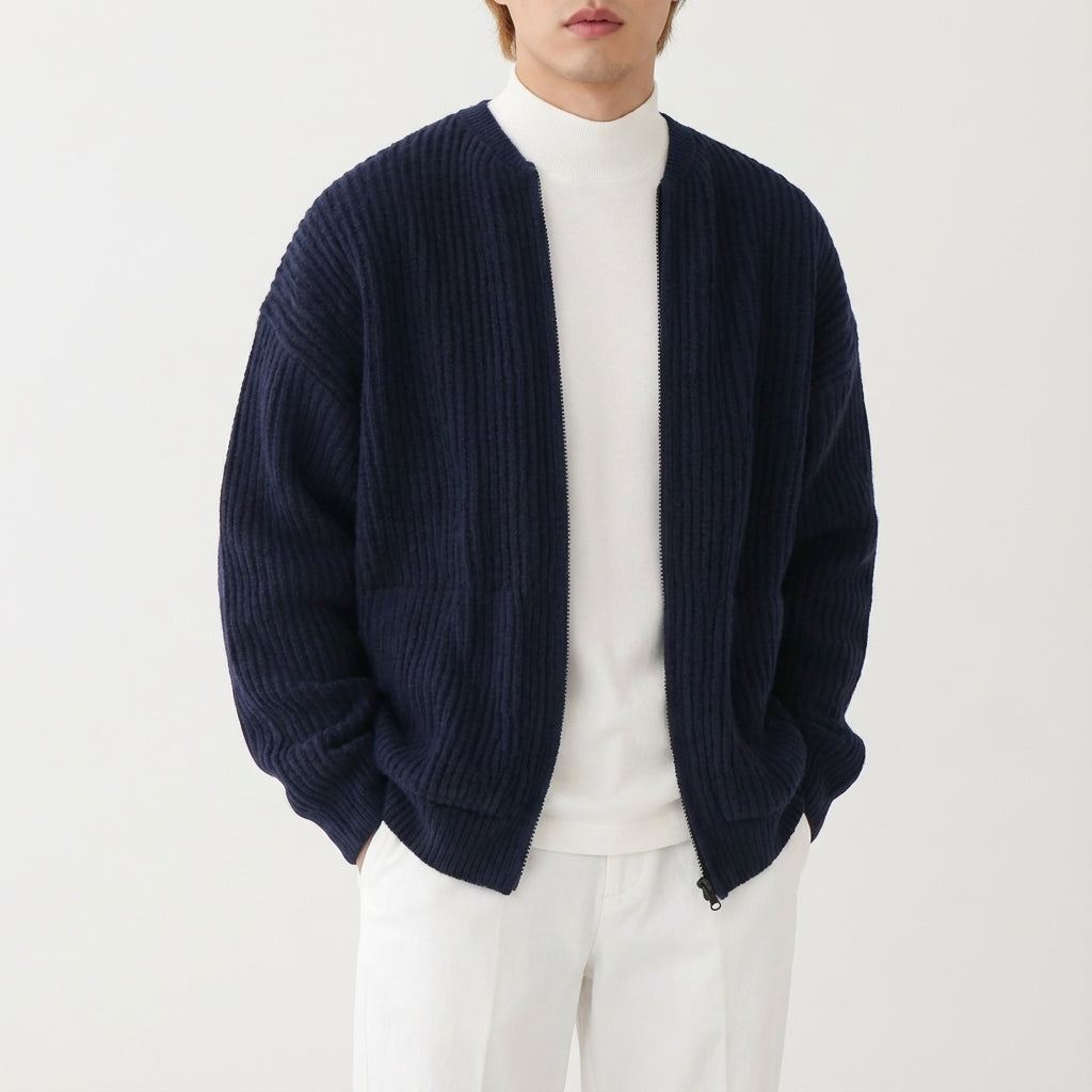 Kardigan męski dzianinowy zapinany | Styl codzienny