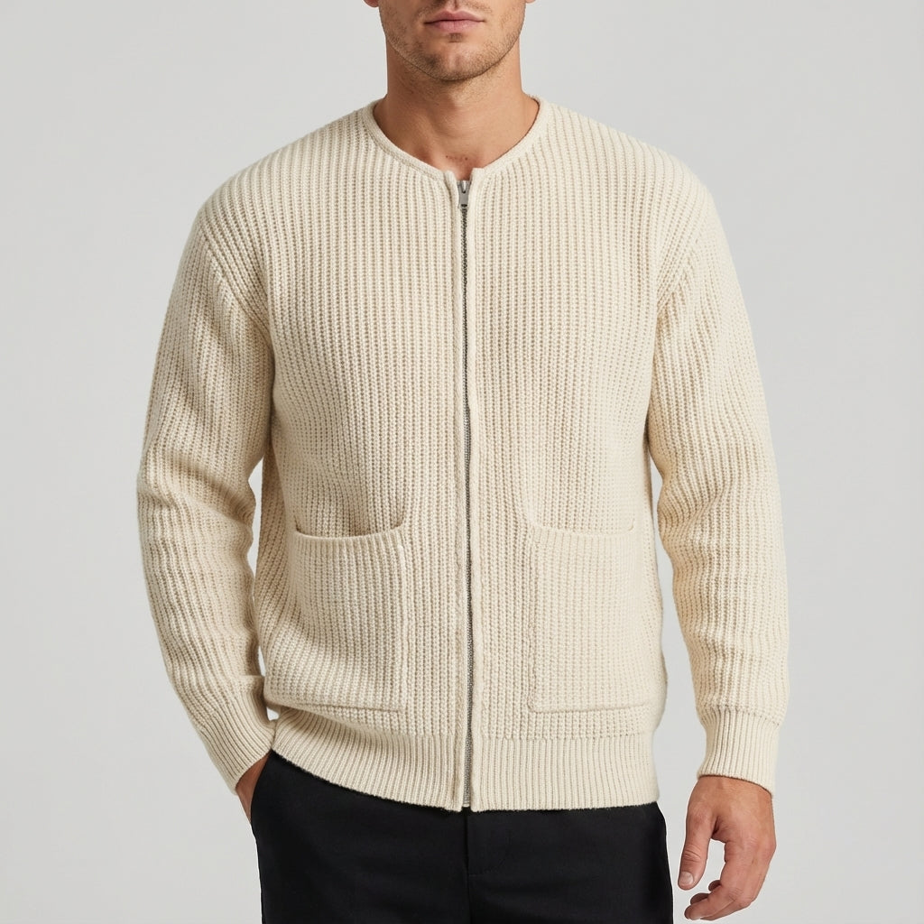 Kardigan męski dzianinowy zapinany | Styl codzienny