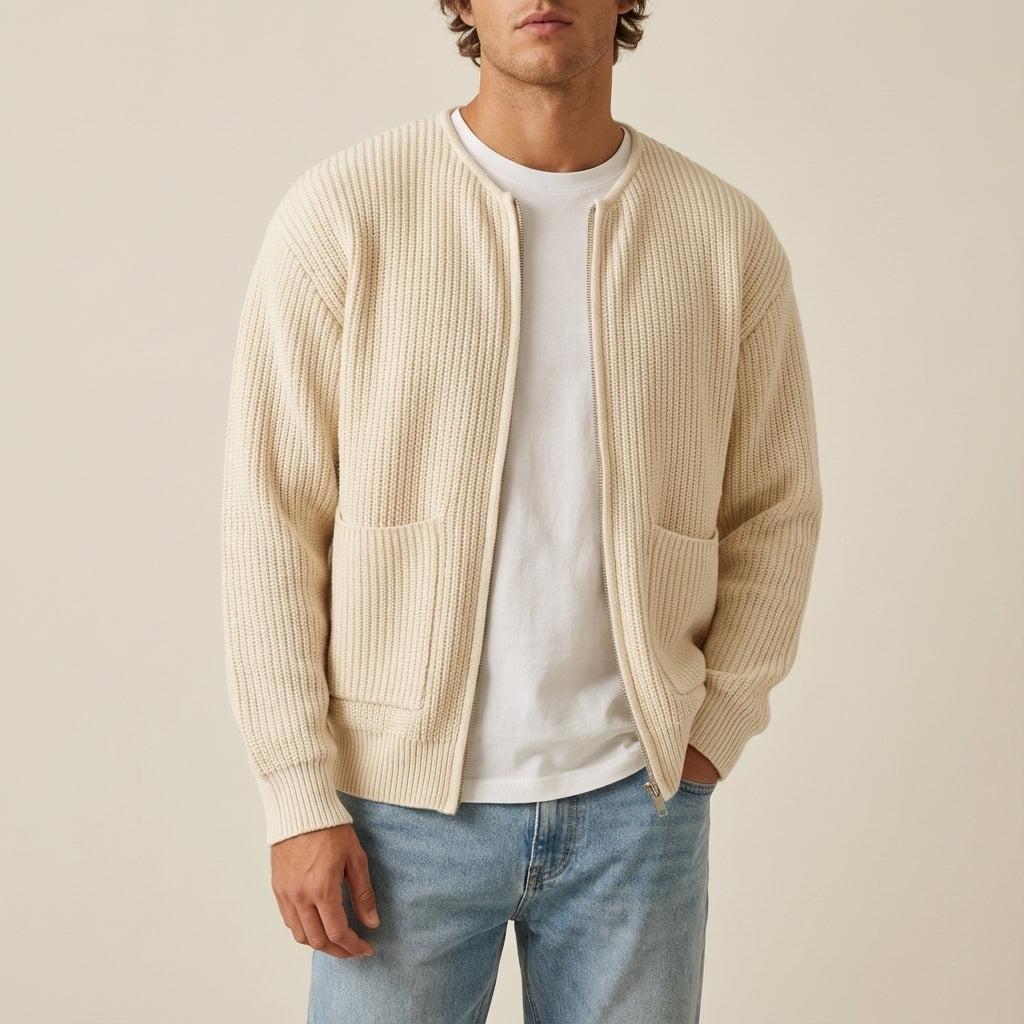 Kardigan męski dzianinowy zapinany | Styl codzienny