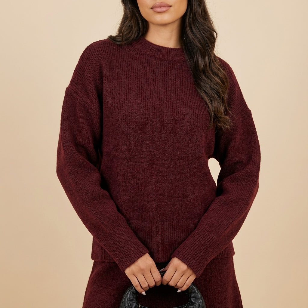 Komplet damski jesienny sweter oversize i spódnica | Styl codzienny