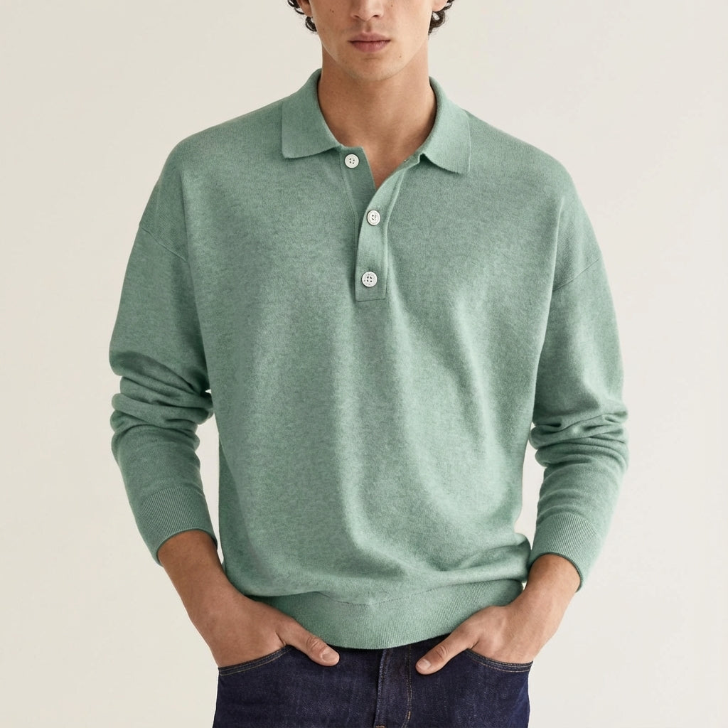 Koszulka polo męska z długim rękawem | Styl codzienny