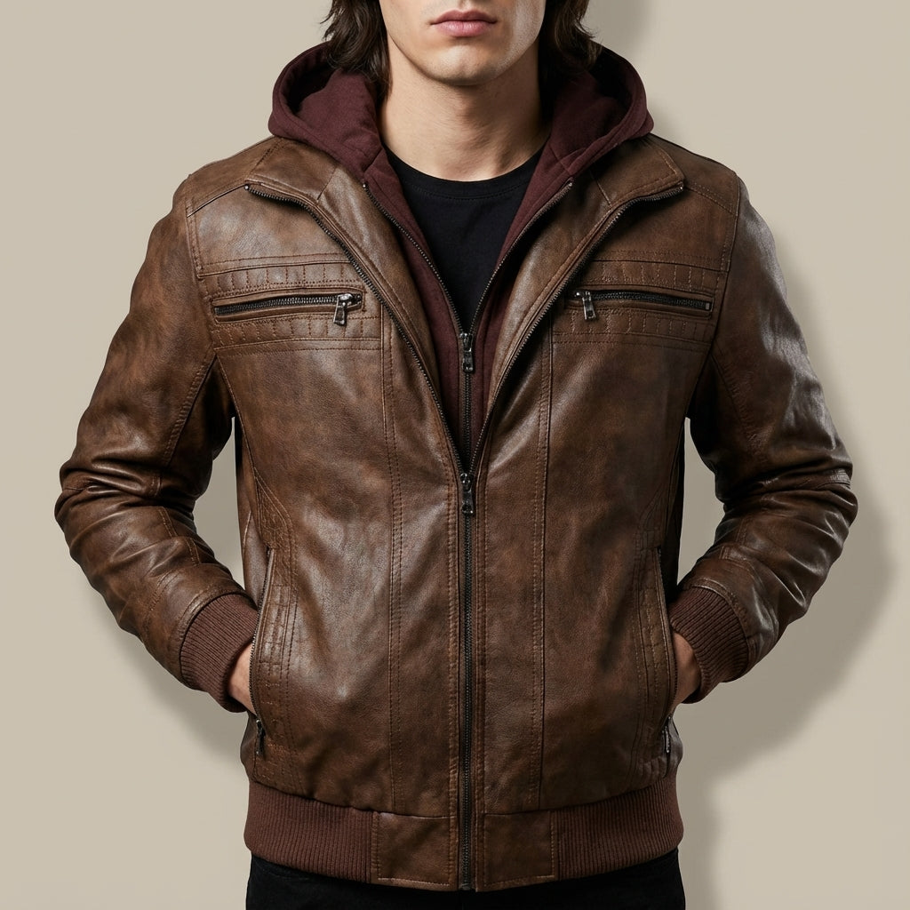 Kurtka męska z kapturem o prostym kroju | Na co dzień