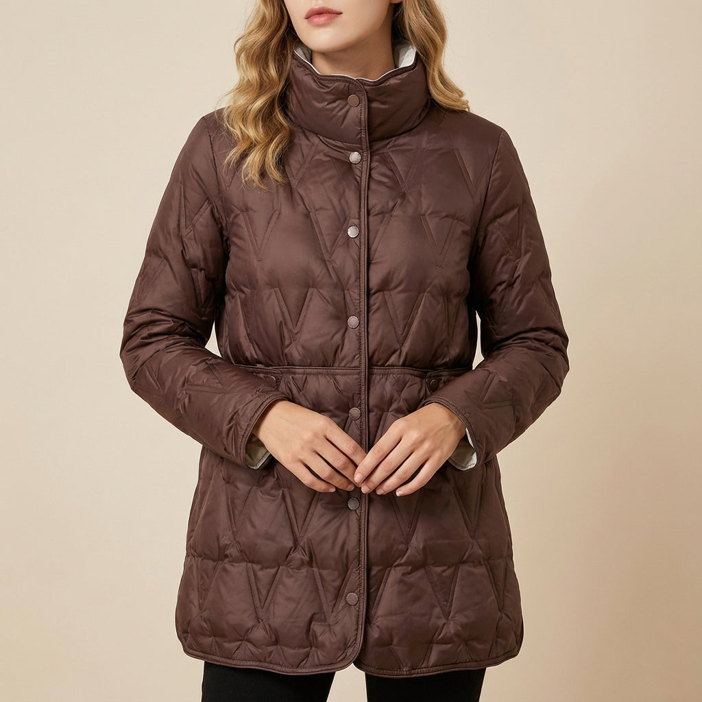 Kurtka damska zimowa pikowana zapinana | Do miasta