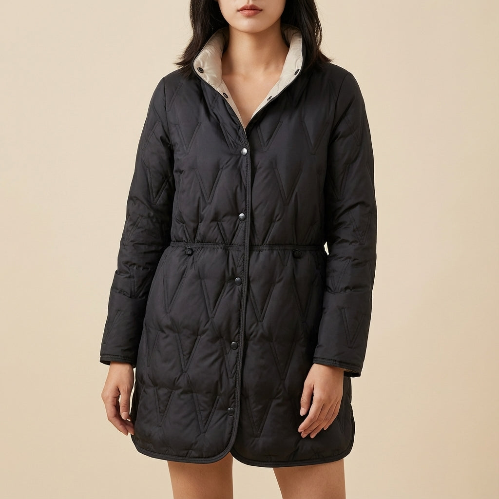 Kurtka damska zimowa pikowana zapinana | Do miasta