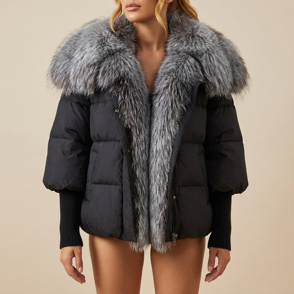 Kurtka Zimowa Damska Pikowana Khaki | Styl Miejski