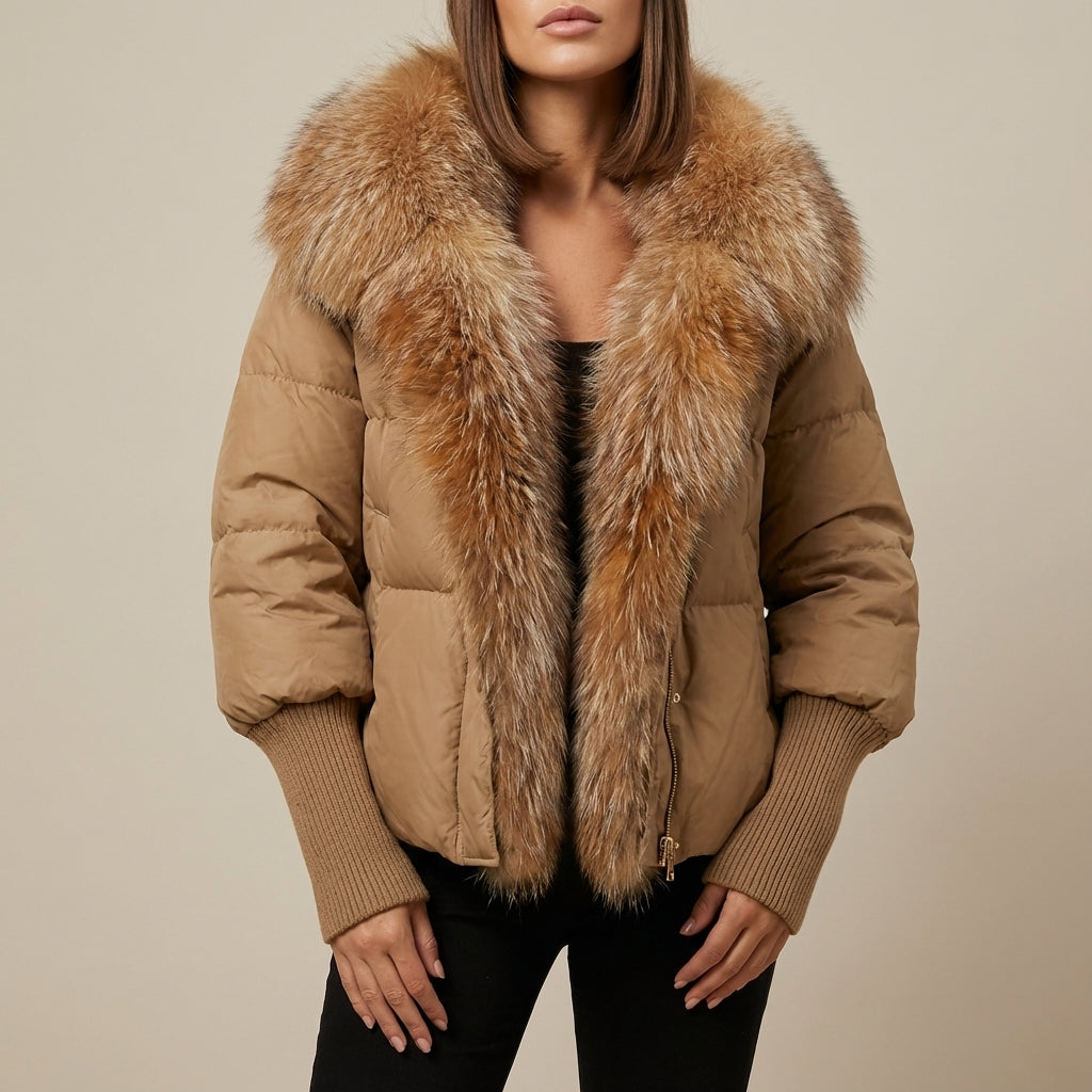 Kurtka Zimowa Damska Pikowana Khaki | Styl Miejski