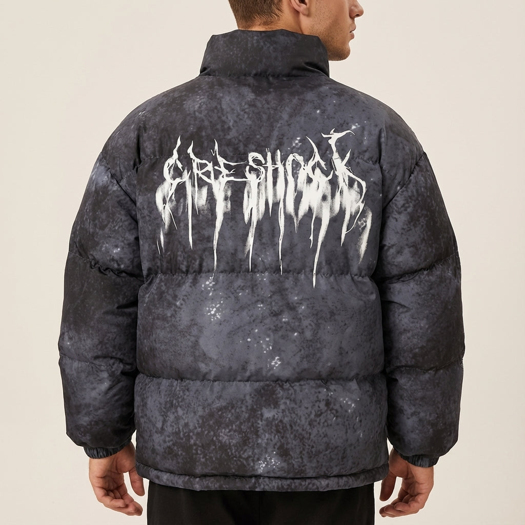 Kurtka damska zimowa techwear z nadrukiem | Styl miejski