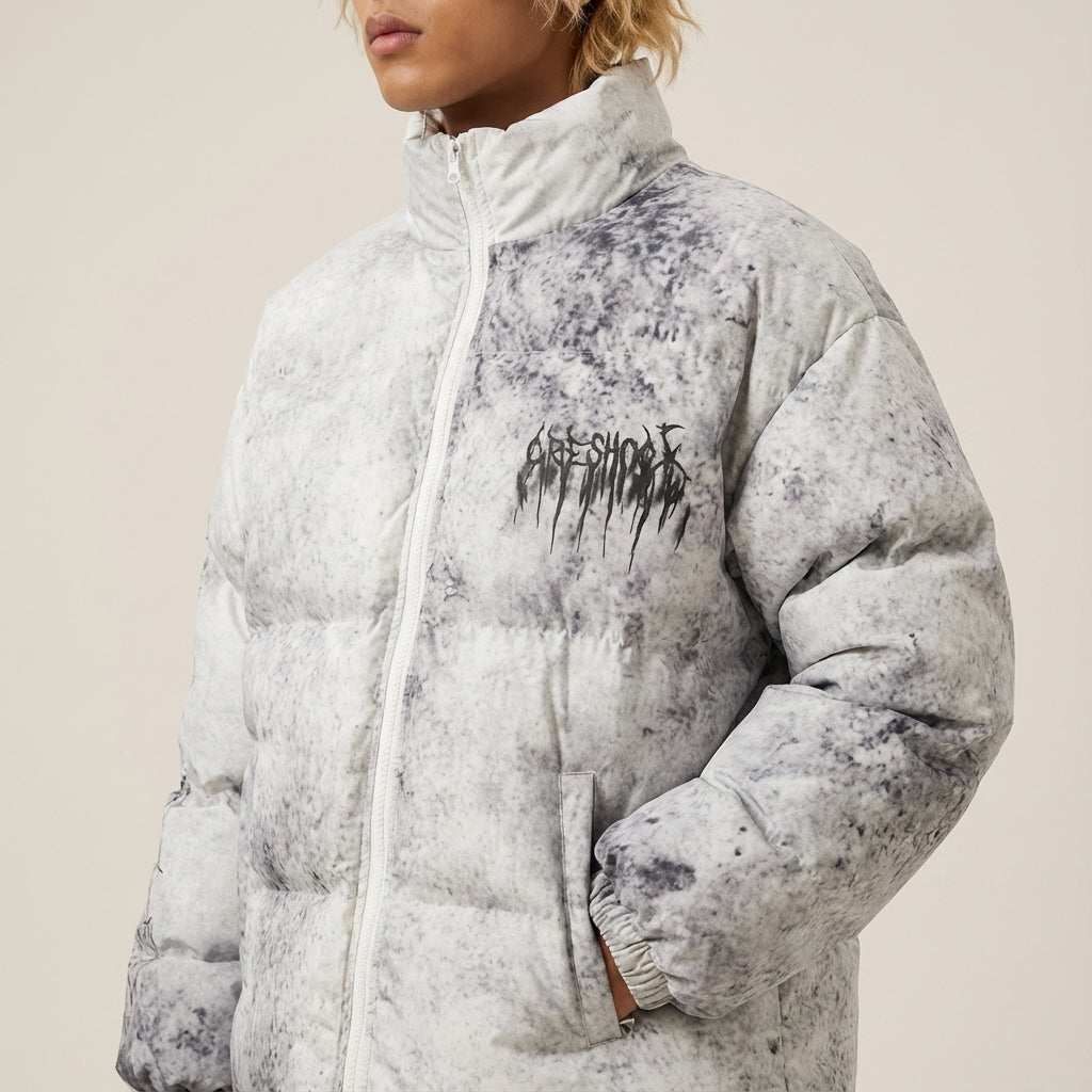 Kurtka damska zimowa techwear z nadrukiem | Styl miejski