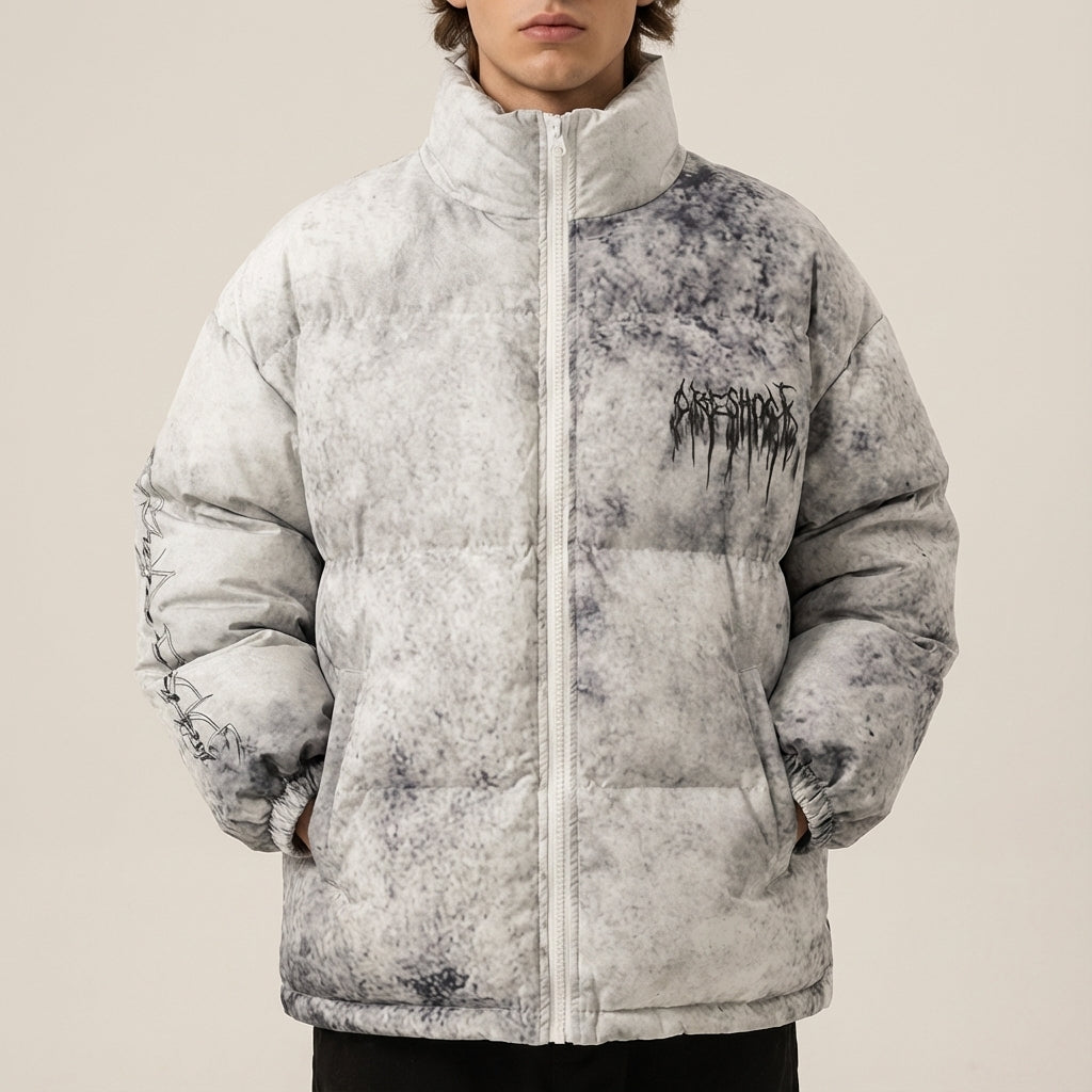 Kurtka damska zimowa techwear z nadrukiem | Styl miejski