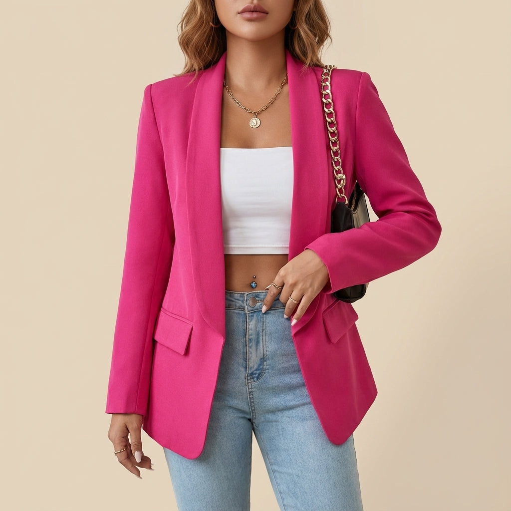 Marynarka damska długa dopasowany krój | Styl codzienny