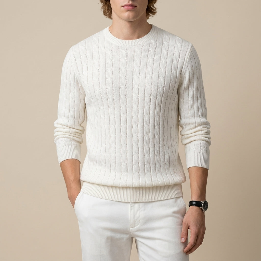 Sweter męski prążkowany klasyczny krój | Codzienne użytkowanie