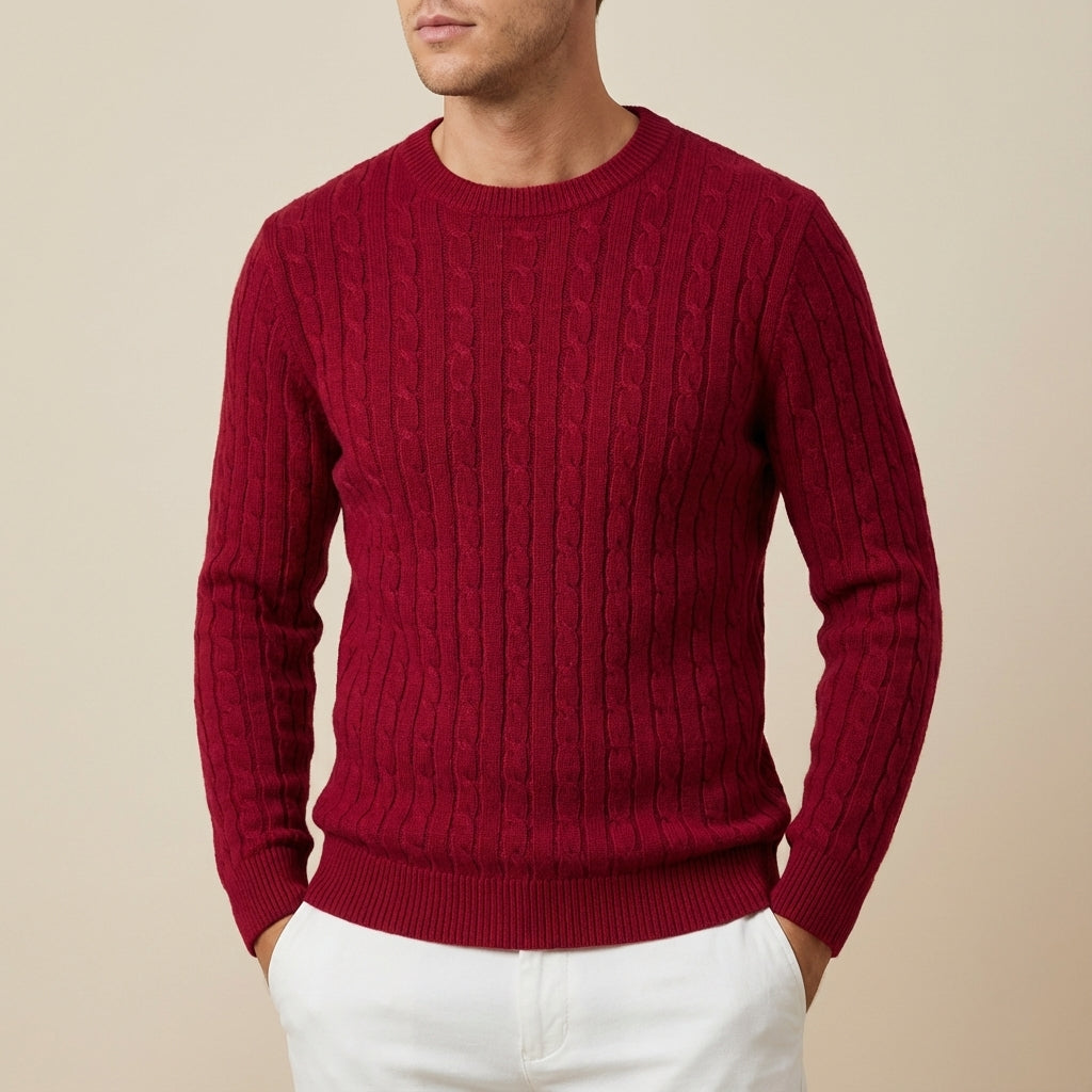 Sweter męski prążkowany klasyczny krój | Codzienne użytkowanie