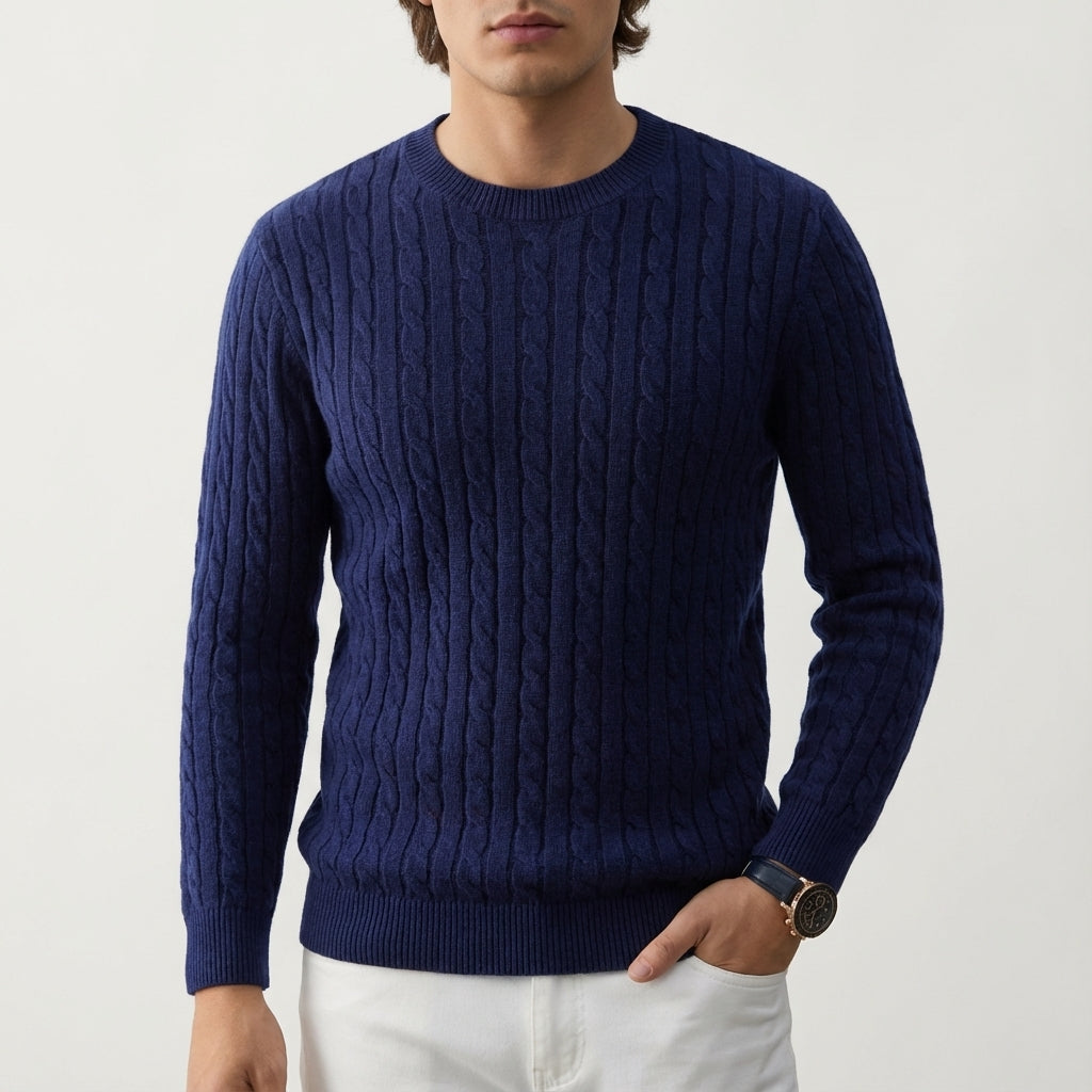 Sweter męski prążkowany klasyczny krój | Codzienne użytkowanie