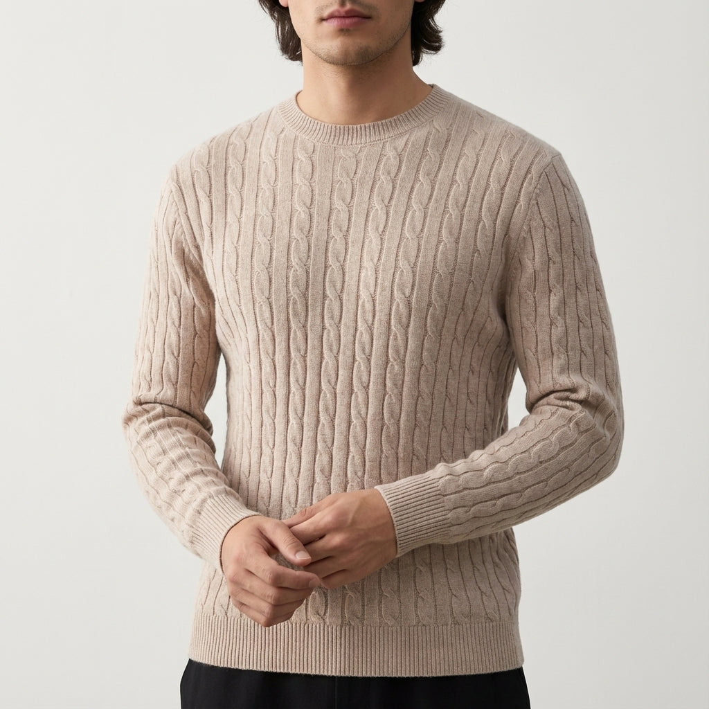 Sweter męski prążkowany klasyczny krój | Codzienne użytkowanie