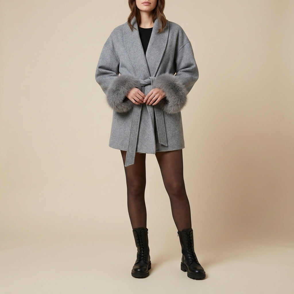 Płaszcz Damski Klasyczny z Paskiem | Styl Miejski