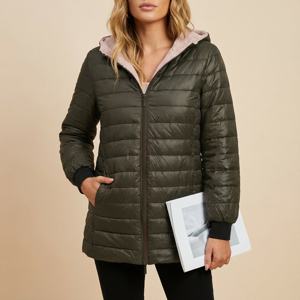 Kurtka Damska Zimowa Pikowana Granatowa | Na Zimę