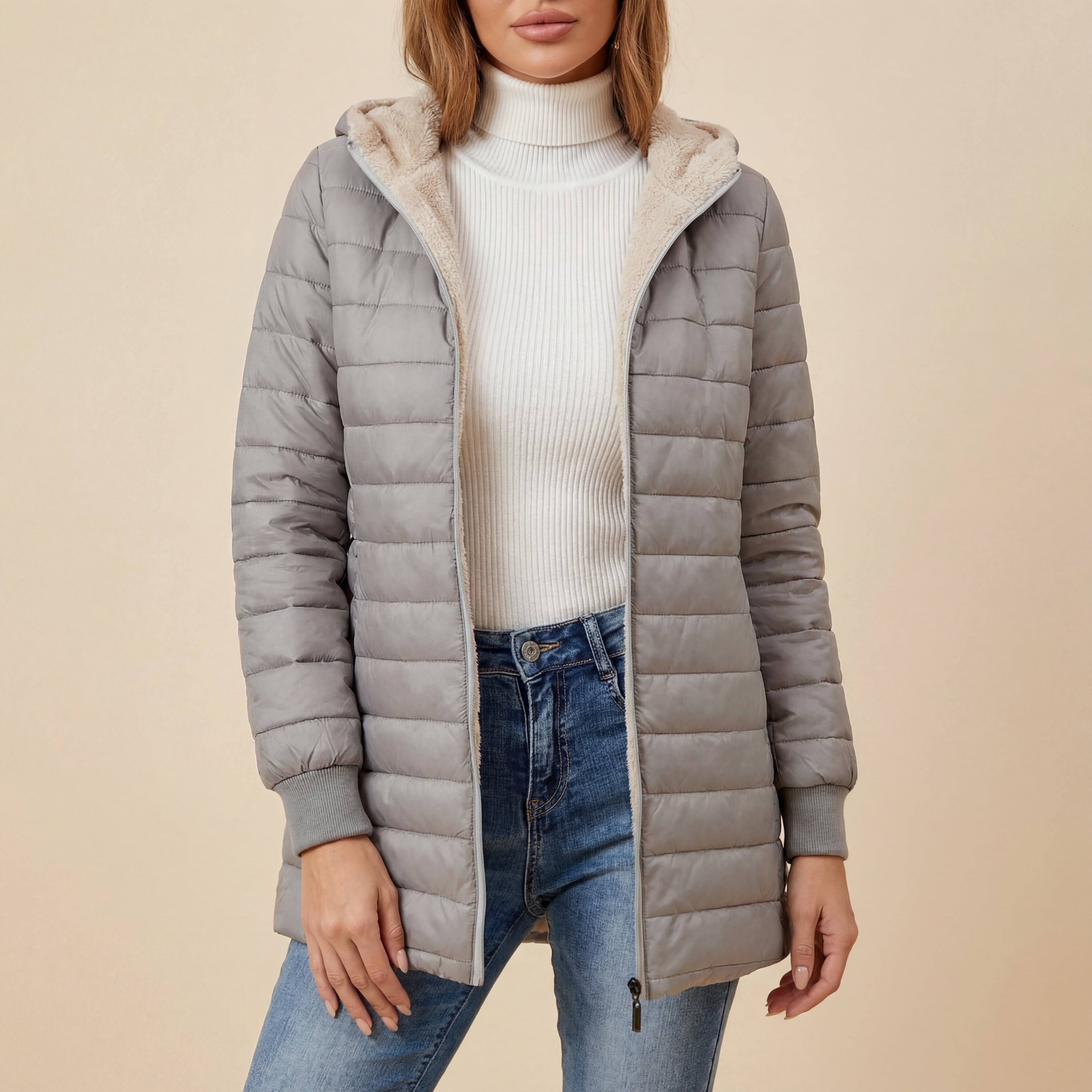 Kurtka Damska Zimowa Pikowana Granatowa | Na Zimę