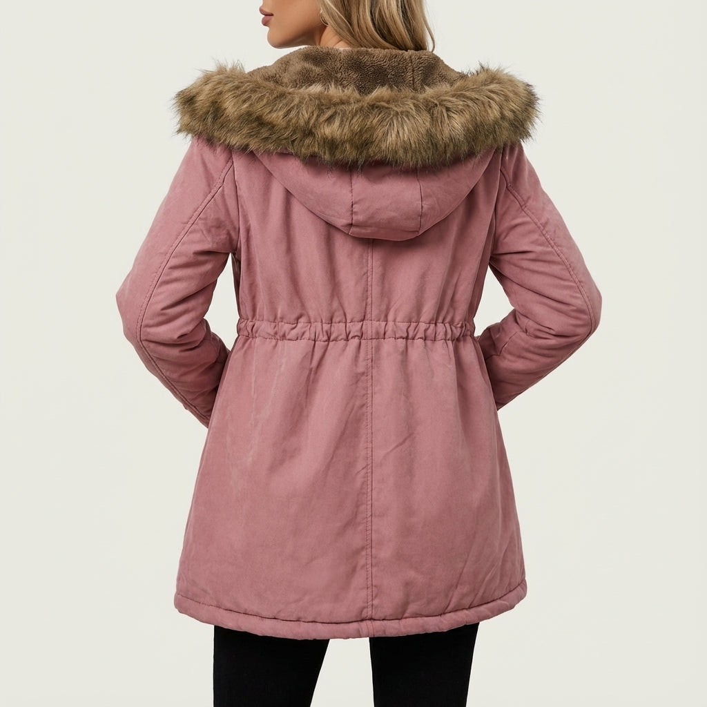 Kurtka Damska Zimowa z Kapturem Granatowa | Na Zimę