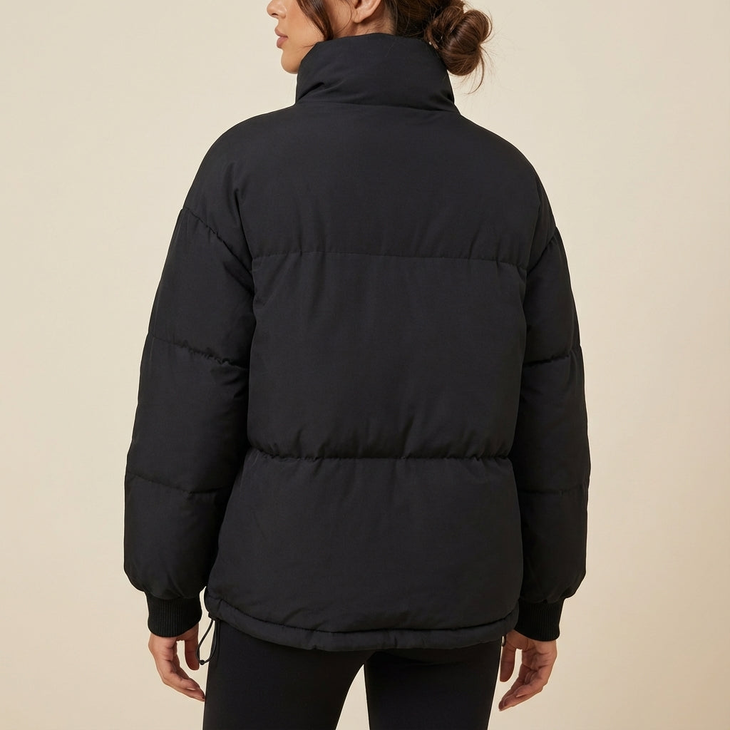 Kurtka Zimowa Damska Oversize ze Stójką | Styl Miejski