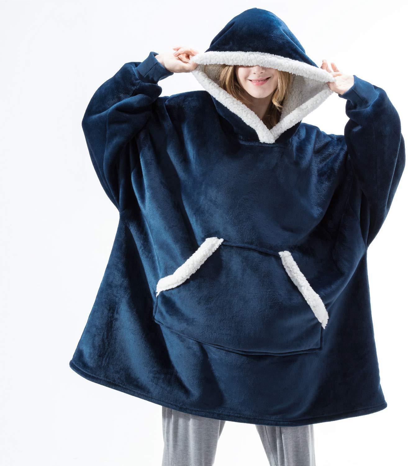 Koc Bluza Damska Oversize z Kapturem Polarowa | Na Co Dzień