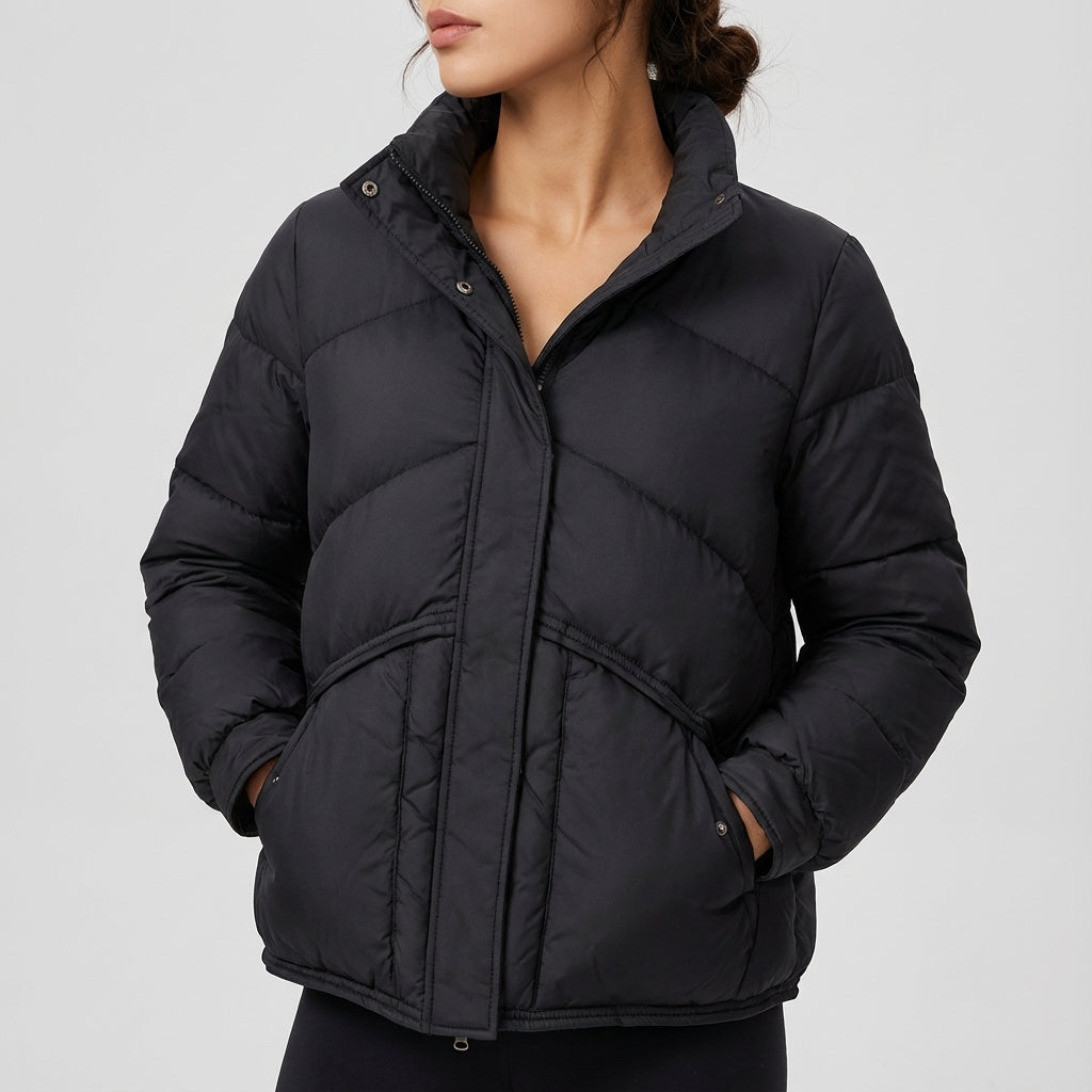 Kurtka Puchowa Damska Krótki Krój | Styl Miejski na Zimę