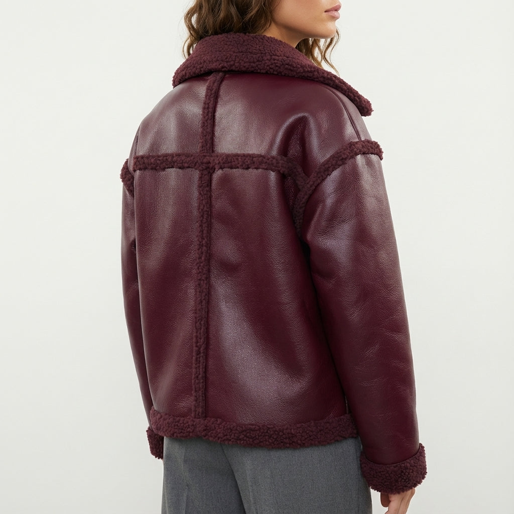 Kurtka Damska Biker z Gładką Powierzchnią | Styl Miejski