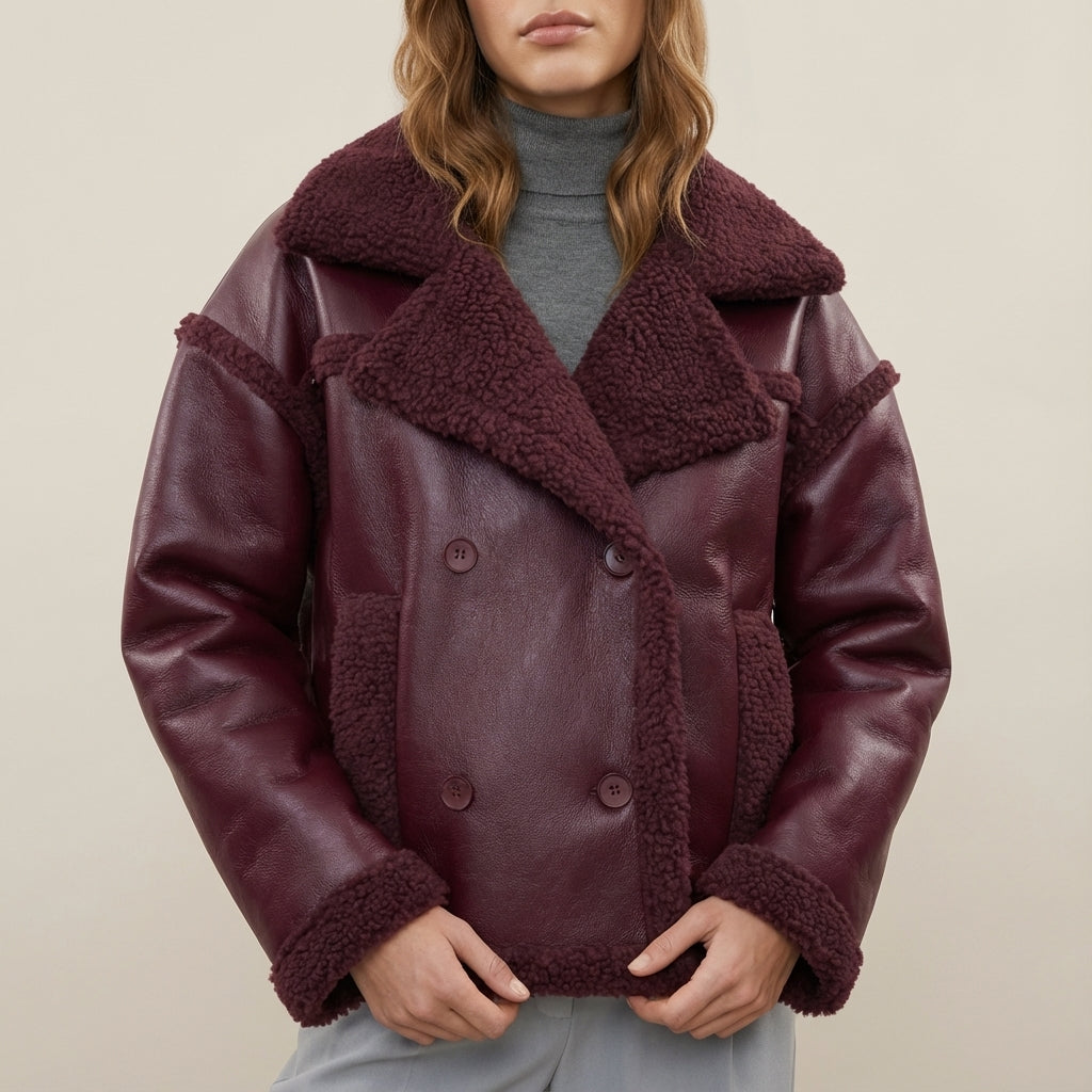 Kurtka Damska Biker z Gładką Powierzchnią | Styl Miejski