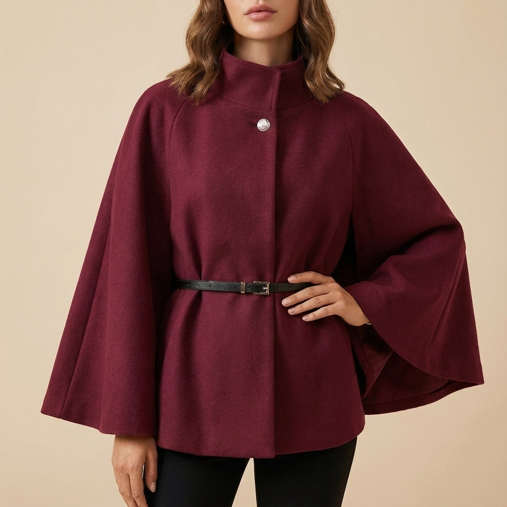 Płaszcz damski typu peleryna o luźnym kroju | Styl miejski