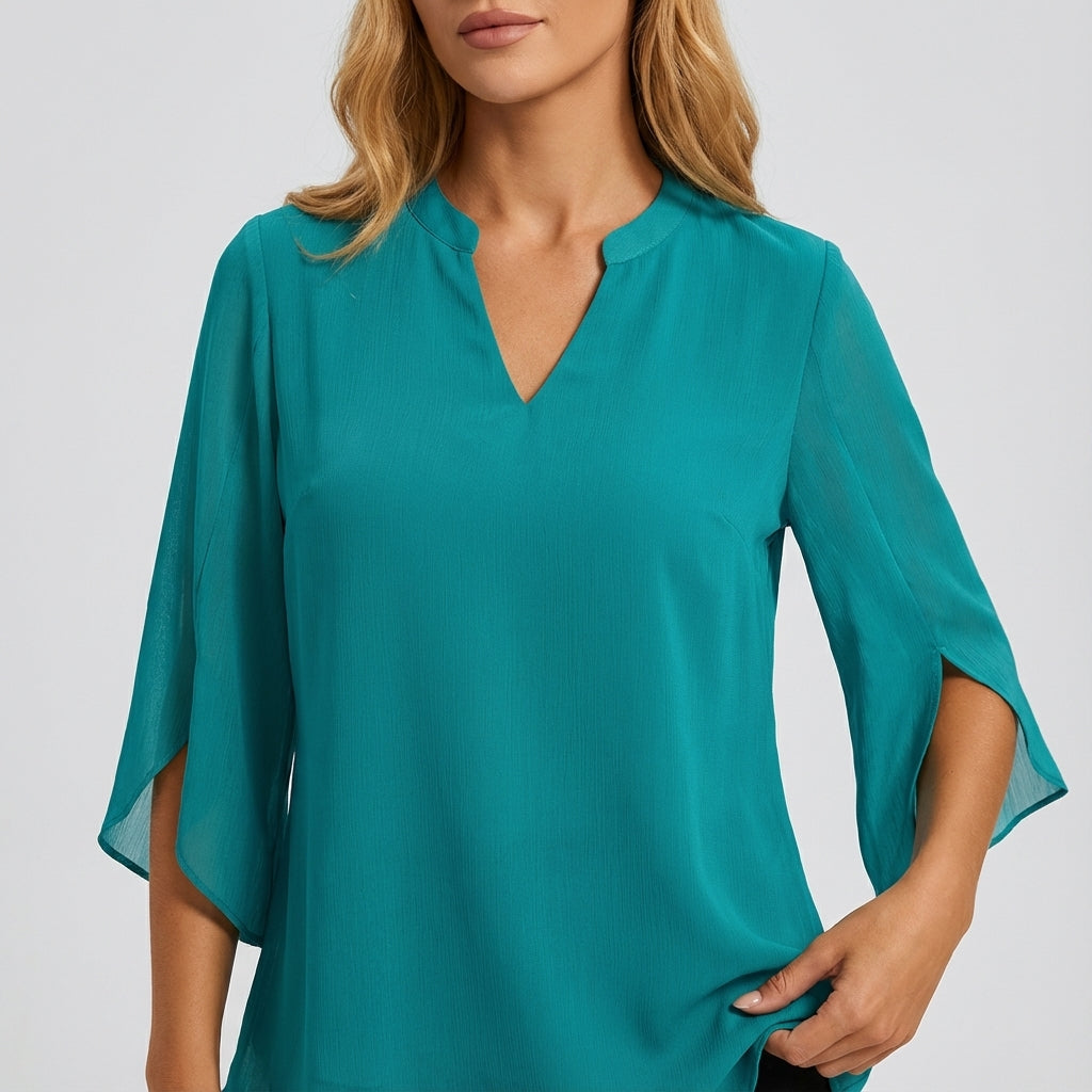 Bluzka damska dekolt V luźny krój | Codzienne noszenie