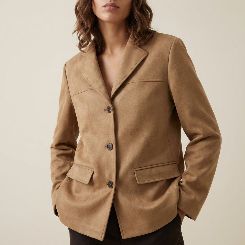 Kurtka damska o luźnym kroju z guzikami | Styl codzienny