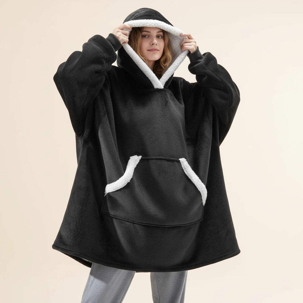 Bluza Koc Oversize z Kapturem Polarowa | Do Domu i Na Co Dzień