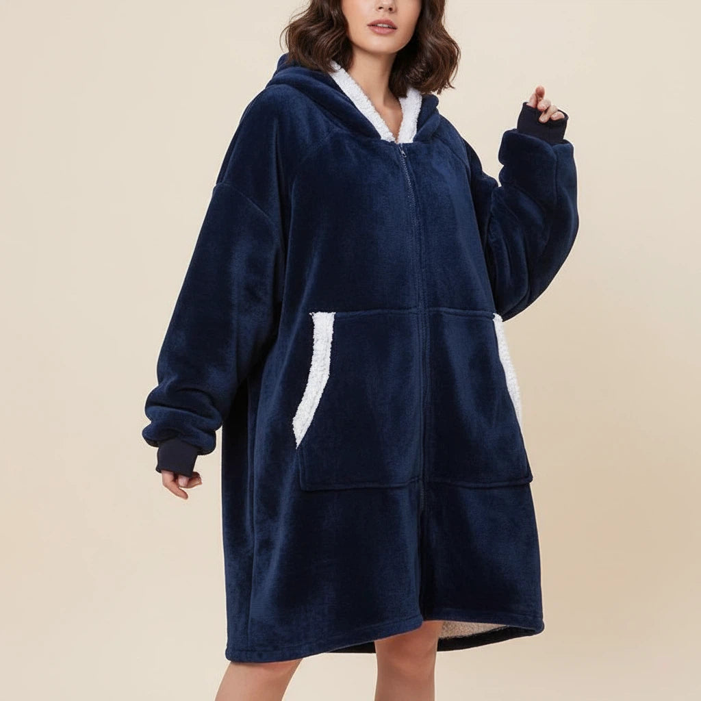 Bluza Koc Oversize z Kapturem Polarowa | Do Domu i Na Co Dzień