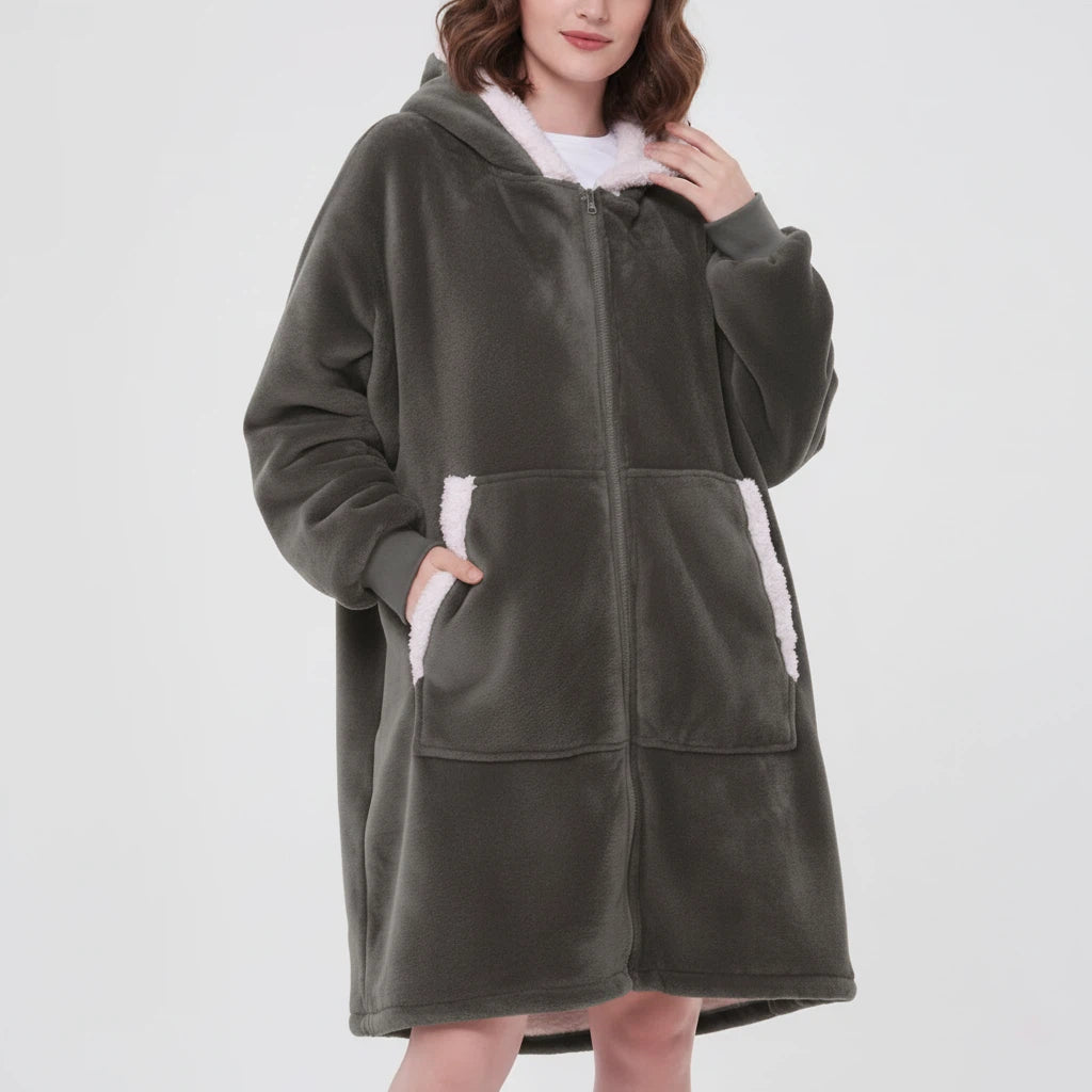 Bluza Koc Oversize z Kapturem Polarowa | Do Domu i Na Co Dzień